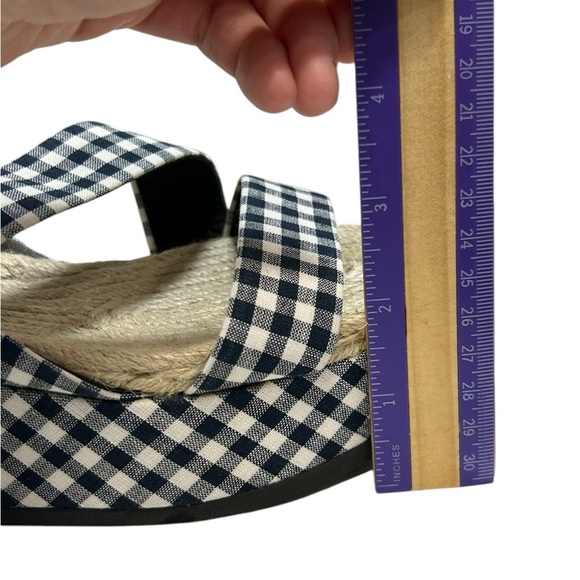 Rag & Bone Checkered Gingham Ankle Strap Megan Platform Sandals 7.5 Blue White - Picture 3 of 16